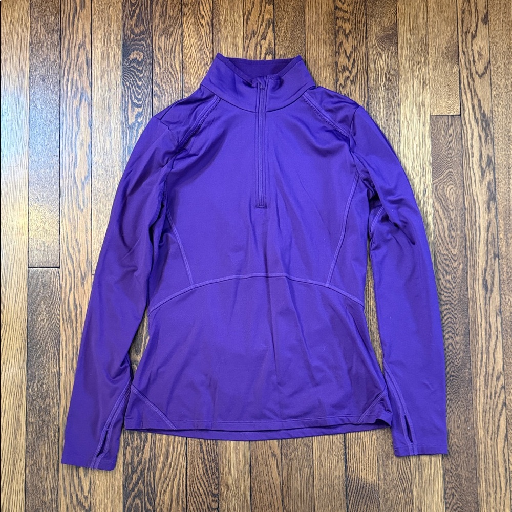 Athleta workout quarter-zip top, GUC, Large, Purple